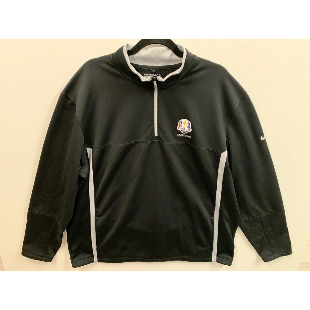 NIKE GOLF Therma Fit Black‎ 1/4 Zip Shirt Men's XXL HAZELTINE RYDER CUP 2016